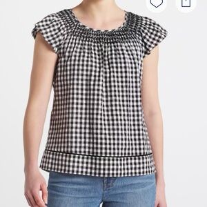 Daniel Rainn  Zaia Two Tone Embroidered Neckline Top